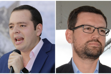 Carlos Mario Marín, alcalde de Manizales, y Luis Carlos Velásquez, gobernador de Caldas.