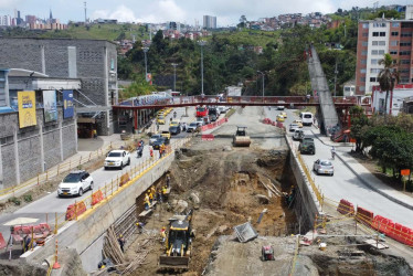 Así lucían las obras del Intercambiador Víal de los Cámbulos ayer.