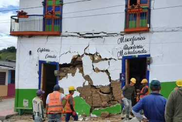 Esta es la casa que presenta riesgo de caerse en Marulanda (Caldas).