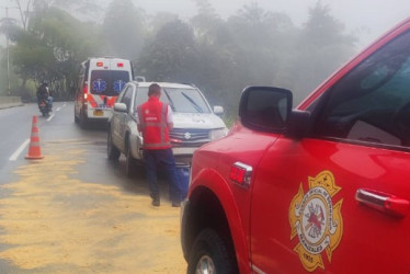 Accidente de tránsito en la doble calzada Manizales - Chinchiná