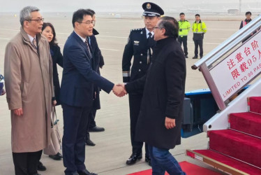  El recibimiento al presidente, Gustavo Petro, en China. 