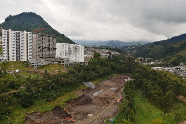 Zona de las obras de la Planta de Tratamiento de Aguas Residuales. 