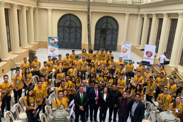  El año pasado se encontraron los mejores de las bandas estudiantiles de música sinfónica de Caldas, durante una semana en Manizales.