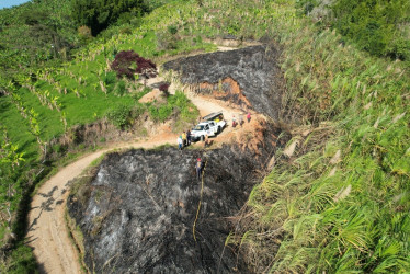 Este es el incendio que se ocurrió en la vereda la Tulia de Anserma (Caldas).