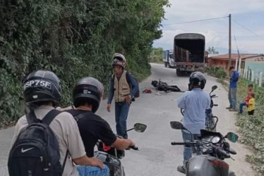 Accidente en la vía Aguadas-Pácora