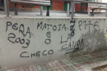 Fueron plasmados al menos cinco grafitis alrededor del parque. Los responsables aún no han sido identificados.