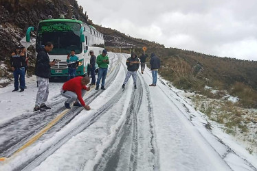 granizada en la vía a Murillo 