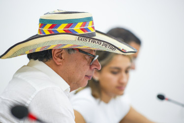 El presidente, Gustavo Petro, este martes en Montería. 