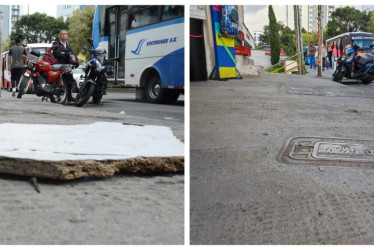 ANTES. Así estaba el medidor con un pedazo de madera encima.  AHORA. Actualmente se encuentra con la tapa correspondiente.