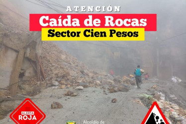 Restricción en el sector de Cien Pesos de Marmato por caída de rocas.