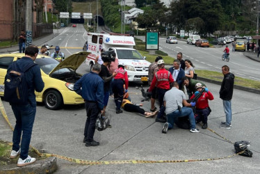 Accidente en el sector de Mabe, en Manizales. Fotografía de ilustración.