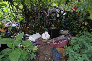 La falta de poda y cerramiento del lugar ocasiona que habitantes de calle usen el lugar para resguardarse. 