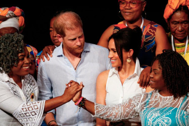 Los Duques de Sussex con la vicepresidenta de Colombia, Francia Márquez. 