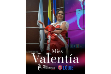 Katerin Sánchez, obtuvo el título de Miss Valentía en Miss Wheelchair Colombia 2024.