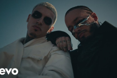 El rapero puertorriqueño Luar La L y el artista paisa J Balvin.