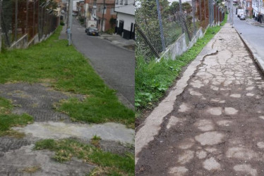 Antes, el andén de la Calle Larga de Chipre se encontraba invadido por el prado y no permitía el paso peatonal. Ahora, la acera quedó despejada.