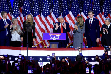 Donald Trump el centro de convenciones de Palm Beach.