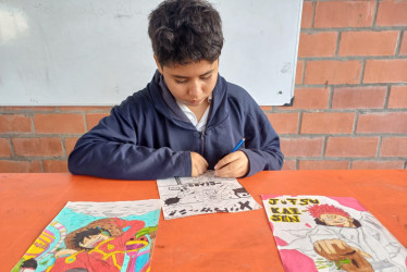 Miguel Ángel Arévalo Rendón, a sus 12 años este estudiante ha encontrado en los Comics una manera de comunicarse con el mundo. Miguel demuestra una gran capacidad artística con el dibujo.