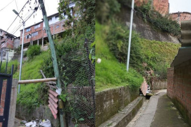 Una guadua sostenía el poste en El Bosque (Manizales)