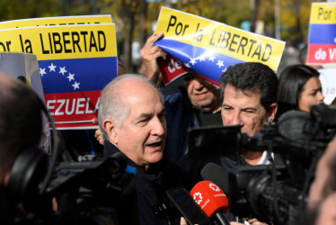 Exdiputado Ledezma, durante manifestación por Venezuela