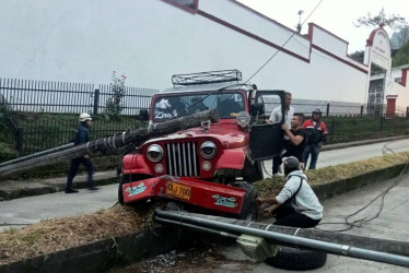 Así quedó el campero accidentado luego del choque.