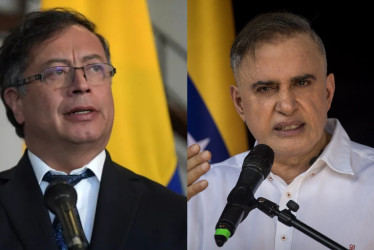 Gustavo Petro (izq.), presidente de Colombia, y Tarek William Saab, fiscal general de Venezuela.