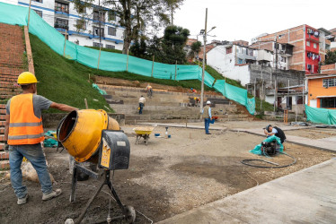 Avanzan las obras de renovación en barrios de Manizales. 