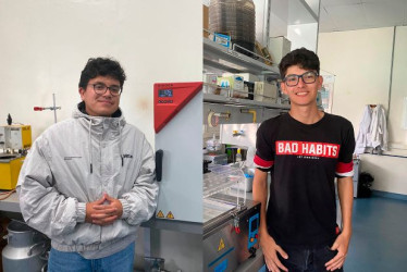  Fotos I Cortesía Unimedios I LA PATRIA  José Santiago Trujillo Hernández y Jorge Santiago Hernández Jaramillo, estudiantes de Ingeniería Química de la UNAL Sede Manizales y miembros del Semillero Difoal.