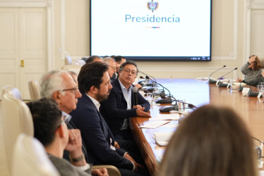 Gustavo Petro durante el consejo de ministros del martes, que fue televisado. 