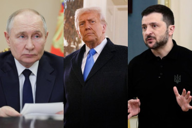 Vladímir Putin, Donald Trump y Volodímir Zelenski.