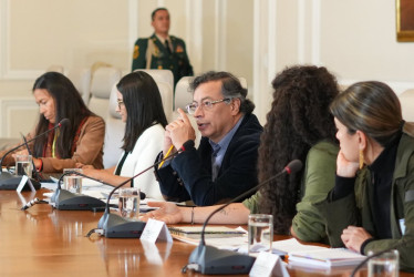 Gustavo Petro durante un consejo de ministros.