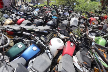 Foto | Cortesía | Tele aguadas  Estas son las motos que se pierden entre la maleza del patio de tránsito.