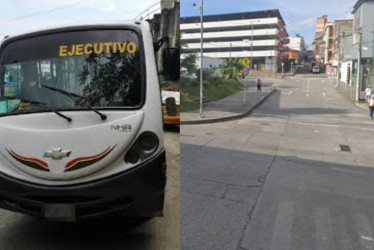 En este sitio se bajaron los atracadores de un colectivo de Gran Caldas el lunes (3 de marzo), frente al Centro de Comercio Informal de Manizales.