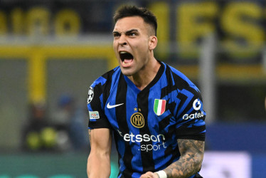 El jugador del Inter Milan Lautaro Martinez celebra