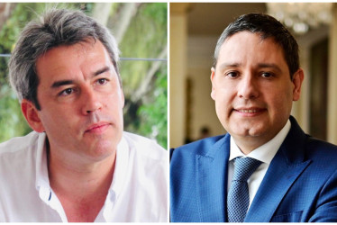 Camilo Gaviria, exdiputado de Caldas, y Mauricio Lizcano, precandidato presidencial. 