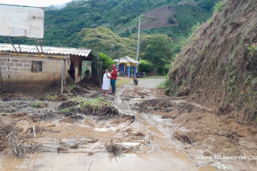 El derrumbe se llevó la casa de Gloria Amparo Pareja, en Monterredondo (Aguadas).