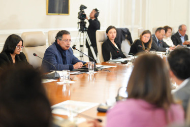 Gustavo Petro durante un consejo de ministros este lunes, 21 de abril.