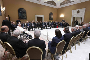 El sumo pontífice recibió a los miembros del personal del hospital Gemelli.