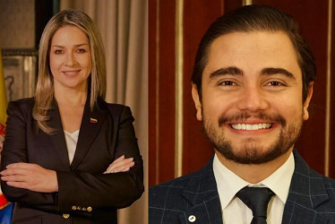 El congresista Santiago Osorio y la candidata presidencial Vicky Dávila. 