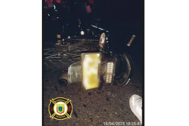 Los ocupantes de la moto, los más afectados del accidente este Viernes Santo en el Centrosur de Caldas.