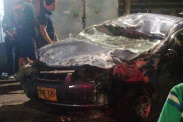  El carro accidentado en Manzanares este jueves.