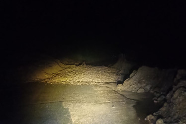 Derrumbe en la vía Manizales - Fresno.