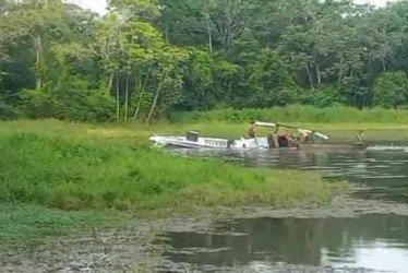 El helicóptero que se accidentó en Bolívar. 