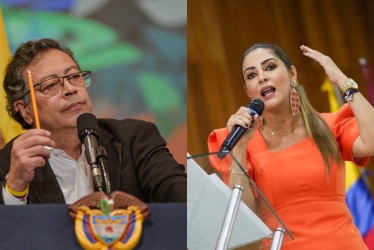 Gustavo Petro, presidente de Colombia, y Adriana Matiz, gobernadora del Tolima.