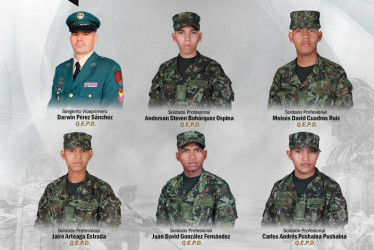 Militares que murieron en el ataque en Guaviare.