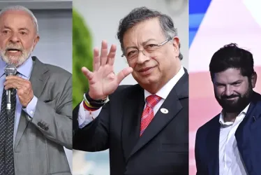 los jefes de Estado de Brasil, Luiz Inácio Lula da Silva; de Colombia, Gustavo Petro; y de Chile, Gabriel Boric