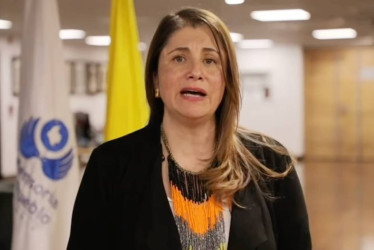 Defensora del Pueblo, Iris Marín, durante las declaraciones sobre Buenaventura. 