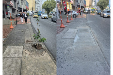 Así quedó el hueco arreglado en la carrera 23 #55-55. 