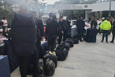 El arribo de los futuros policías.