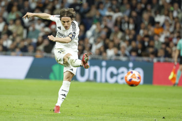El centrocampista del Madrid Luka Modric, durante un partido de LaLiga de fútbol que Real Madrid y RCD Mallorca disputan en el estadio Santiago Bernabéu.